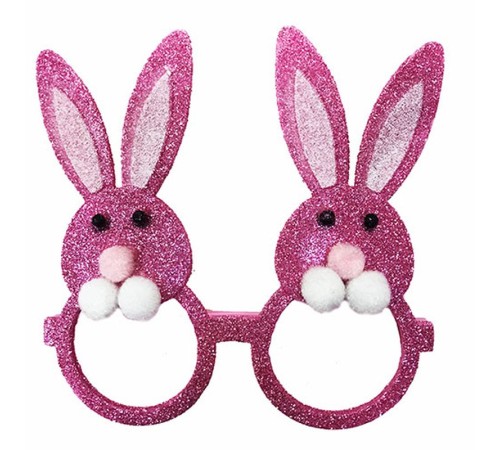 Pembe Renk Ponpon Burunlu Tavşan Figürlü Parti Gözlüğü