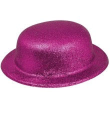 Pembe Renk Yuvarlak Simli Plastik Parti Şapkası