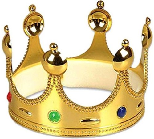 Plastik Kral Tacı Altın Renk Yetişkin Boy 55 cm