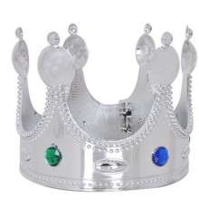 Plastik Kral Tacı Gümüş Renk Çocuk Boy 45 cm