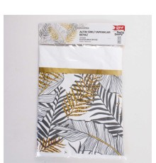 Plastik Masa Örtüsü Altın Simli Yapraklar 120x180 cm