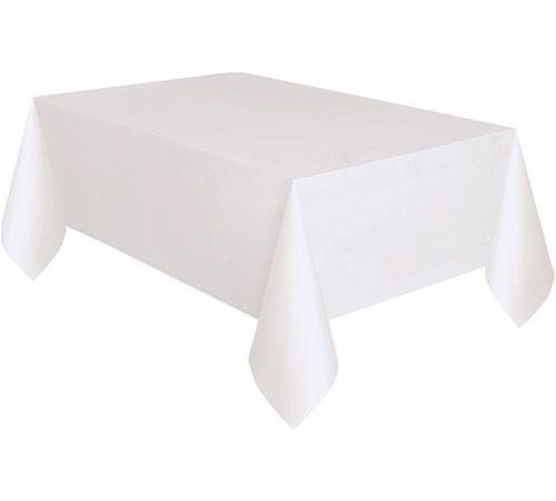 Beyaz Renk Plastik Masa Örtüsü 120x180 cm