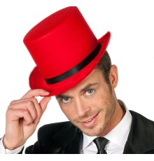 Plastik Üzeri Nubuk Kaplama Kırmızı Sihirbaz Şapkası