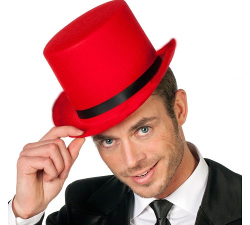 Plastik Üzeri Nubuk Kaplama Kırmızı Sihirbaz Şapkası