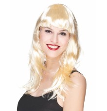 Platin Altın Dore Renk Uzun Düz Parti Peruğu