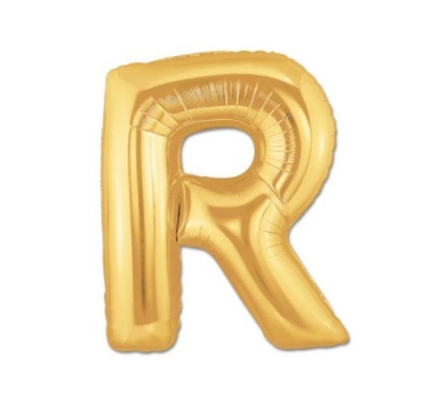 R Harf Folyo Balon Altın Renk 40 inç