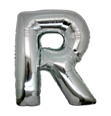 R Harf Folyo Balon Gümüş Renk 40 inç