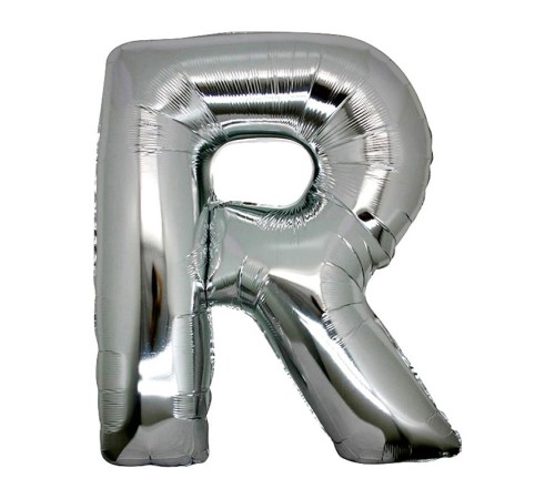 R Harf Folyo Balon Gümüş Renk 40 inç