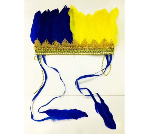 Sarı Lacivert Renk Tüylü Kızılderili Başlığı