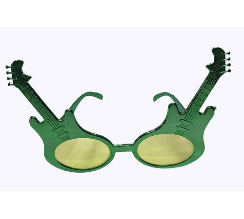 Rockn Roll Retro Gitar Şekilli Parti Gözlüğü Yeşil Renk