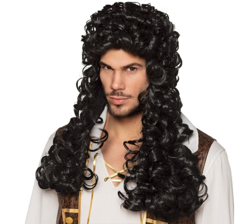 Rönesans Dönemi Permalı Yargıç Hakim Peruğu Siyah Renk