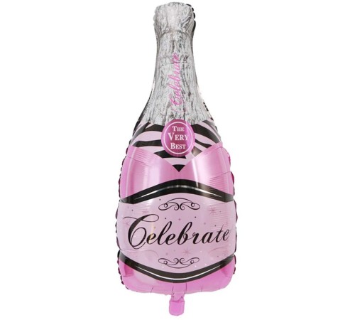 Şampanya Şişesi Kokteyl Şişesi Şekilli Folyo Balon Pembe 49x100 cm