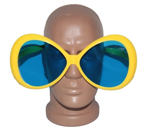 Sarı Renk Mega Boy Oval Yuvarlak Parti Gözlüğü