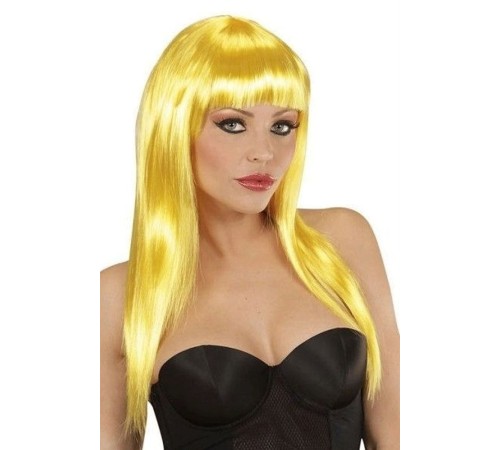 Sarı Renk Uzun Düz Parti Peruğu