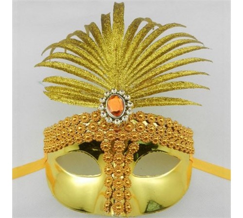 Sarı Simli Yılbaşı Parti Maskesi