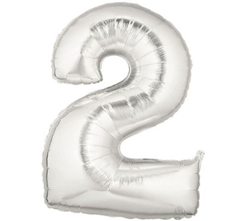 Şekilli Supershape Silver Rakam Folyo Balon 2 Numara