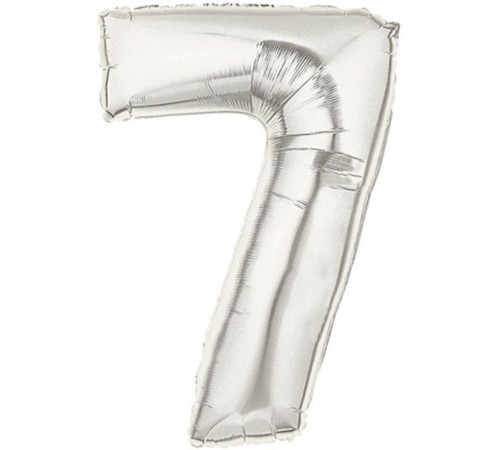 Şekilli Supershape Silver Rakam Folyo Balon 7 Numara