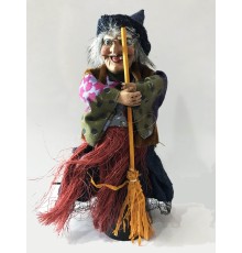 Sensörlü Sesli Işıklı Ayakta Duran Mavi Elbiseli Cadı 25 cm