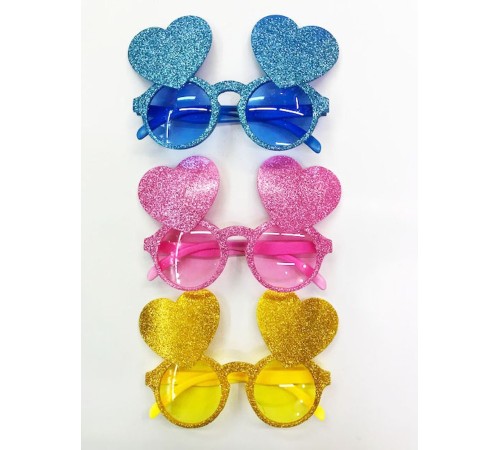 Simli Kalp Parti Gözlüğü 3 Renk 3 Adet