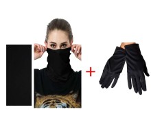 Siyah Baf Bandana Maske ve Eldiven Seti