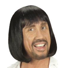 Siyah Renk Erkekler İçin Kısa Ortaçağ Peruğu