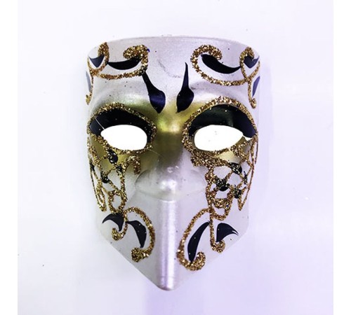 Siyah Renk İşlemeli Seramik Malzeme Tam Yüz Venedik Magnet 4x5 cm