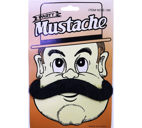 Siyah Renk Takma Kabadayı Bıyığı Parti Bıyığı