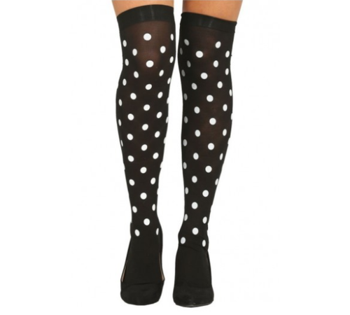 Siyah Üzeri Beyaz Puantiyeli Halloween Partisi Çorabı 1 Çift