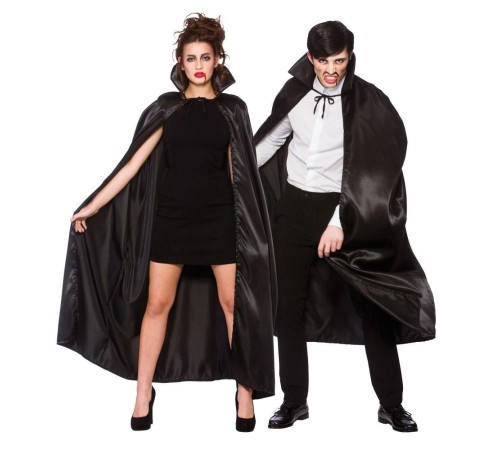 Siyah Renk Yakalı Halloween Pelerini 120 cm