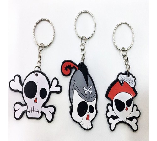 Slikon Malzemeden İmal Kuru Kafa Korsan Anahtarlık