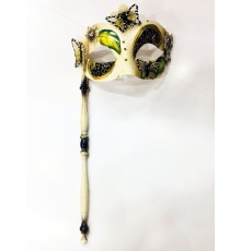 Siyah Renk İşlemeli Tutmalı Venedik Göz Maskesi 33x17 cm