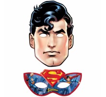 Superman Temalı Karton Maske 6 lı Paket
