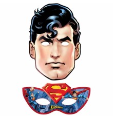 Superman Temalı Karton Maske 6 lı Paket