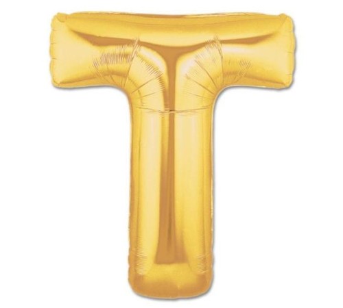 T Harf Folyo Balon Altın Renk 40 inç