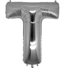 T Harf Folyo Balon Gümüş Renk 40 inç