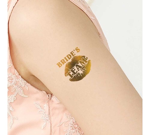 Tekli Bride Tattoo Model 4 - Altın Yaldız - 5,5 cm x 5,5 cm - Geçici Dövme