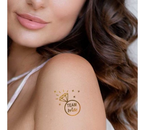 Tekli Bride Tattoo Model 8 - Altın Yaldız - 5,5 cm x 5,5 cm - Geçici Dövme