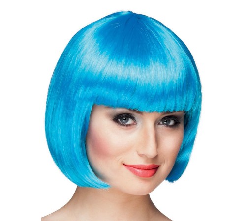 Turkuaz Renk Parti Peruğu Küt Saç