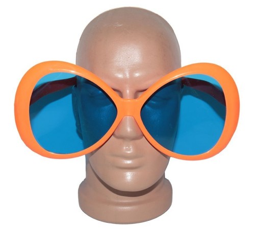 Turuncu Renk Mega Boy Oval Yuvarlak Parti Gözlüğü