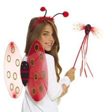 Uğur Böceği Kanat Seti Kanadı Tacı ve Asası Çocuk Boy