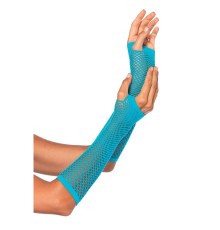 Uzun File Örgü Eldiven Turkuaz Renk