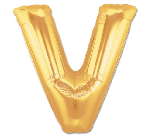V Harf Folyo Balon Altın Renk 40 inç