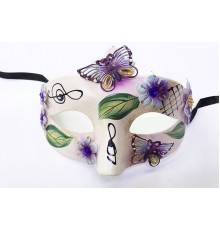 Yaprak Modelli İşlemeli Yılbaşı Parti Maskesi Mor Renk