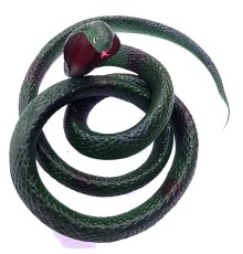 Yeşil Renk Gerçekçi Mega Boy Kobra Model Silikon Yumuşak Yılan 135 cm