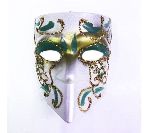 Yeşil Renk İşlemeli Seramik Malzeme Tam Yüz Venedik Magnet 4x5 cm