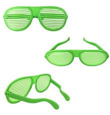 Yeşil Renk Mega Boy Jumbo Panjur Şekilli Parti Gözlüğü