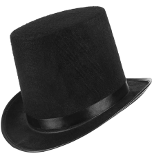 Yetişkinler İçin Siyah Renk Ringmaster Sihirbaz Şapkası Silindir Şapka