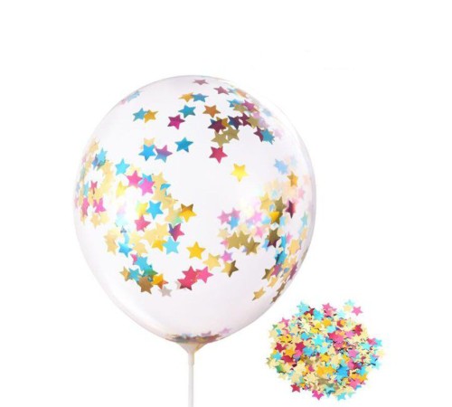 Yıldız Pullu Şeffaf Yuvarlak Balon 24 İnç
