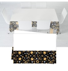 Yıldızlar Siyah Masa Örtüsü 120x180 cm