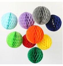 Yuvarlak Şekil Kağıt Fener Süs 20 cm 5 Adet- Renkleri sarı ve Turuncu